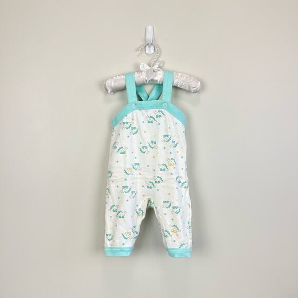 Vintage Carters Soft Dino Overalls Medium 3-6 Months - Picture 1 of 7